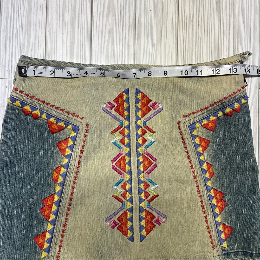 Signature8 Aztec embroidery denim skirt - Picture 9 of 10